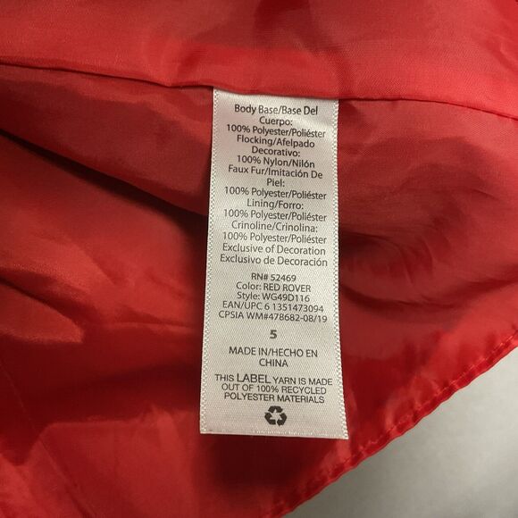 Wonder Nation Girls Red Special Occasion Dress Size 5 Holiday Ties Faux Fur - Picture 7 of 12